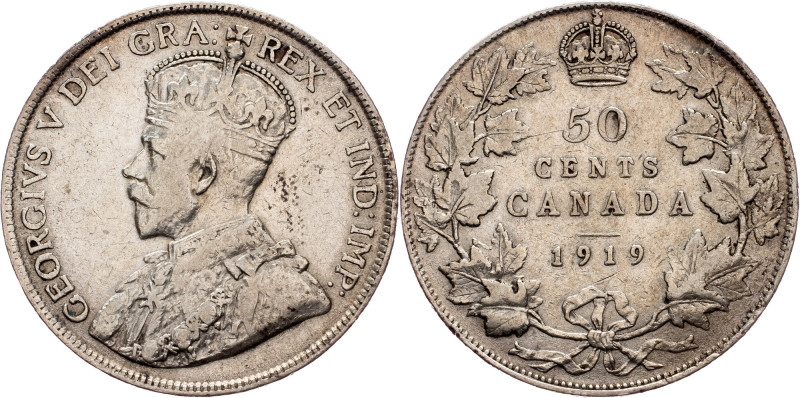 George V, 50 Cents 1919, Ottawa Canada, George V, 50 Cents 1919, Ottawa, 11,58 g...