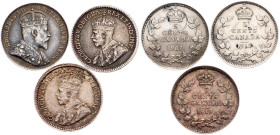 Edward VII, George V, 5 Cents 1907, 1912, 1919, Ottawa