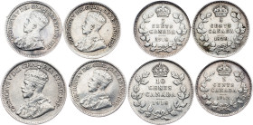 George VI, 5,10 Cents 1912, 1918, 1920, Ottawa