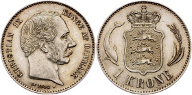 Christian IX, 1 Krone 1892, Copenhagen