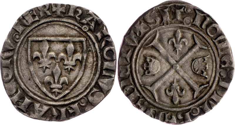 Charles VI., Blanc 1385-1417 France, Charles VI., Blanc 1385-1417, 3,014 g, Ag, ...