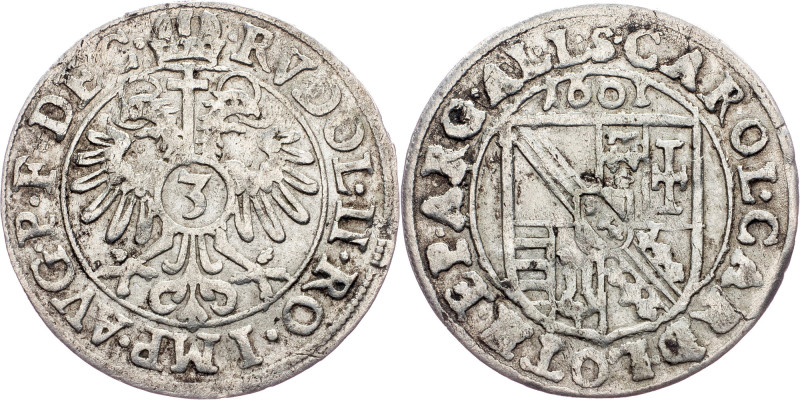 Charles of Lorraine, 3 Kreuzer 1601 France, Charles of Lorraine, 3 Kreuzer 1601,...