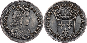 Louis XIV, 1/12 Ecu 1660, Angers
