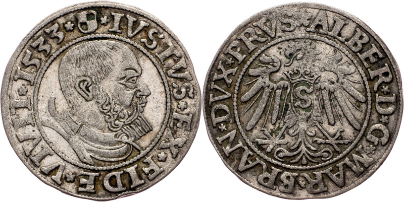Duchy of Prussia, Albert I, 1 Groschen 1533 Germany, Duchy of Prussia, Albert I,...