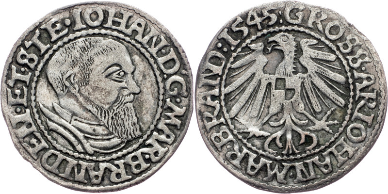 John I Kustrin, 1 Groschen 1545 Germany, John I Kustrin, 1 Groschen 1545, 1,778 ...