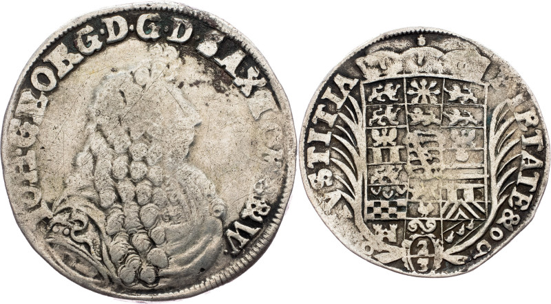 Hans Georg II, 2/3 Thaler 1690 Germany, Hans Georg II, 2/3 Thaler 1690, 14,519 g...