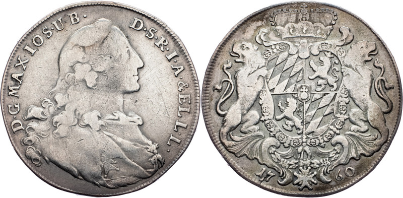 Maximilan III Joseph, 1 Thaler 1760, Munich Germany, Maximilan III Joseph, 1 Tha...