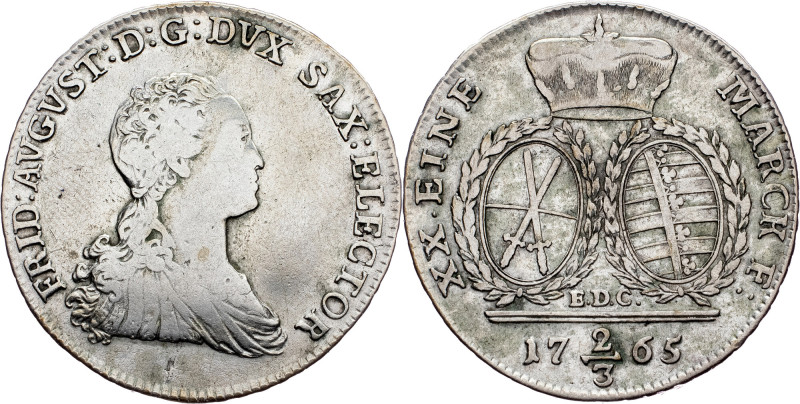 Friedrich August III, 2/3 Thaler 1765, Dresden Germany, Friedrich August III, 2/...