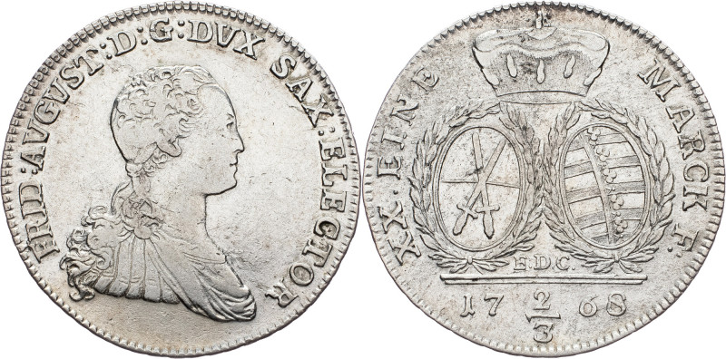 Friedrich August III, 2/3 Thaler 1768, Dresden Germany, Friedrich August III, 2/...