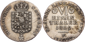 Jerome Bonaparte, 1/6 Thaler 1809, F