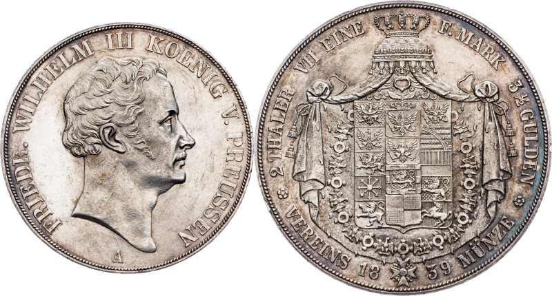 Friedrich Wilhelm III, 2 Reichsthaler 1839, Berlin Germany, Friedrich Wilhelm II...