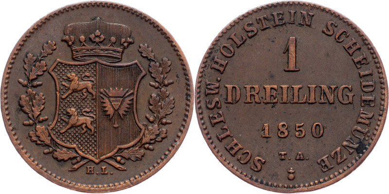 Schleiswig War, 1 Dreiling 1850, Altona Germany, Schleiswig War, 1 Dreiling 1850...