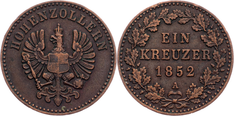 Friedrich Wilhelm IV, 1 Kreuzer 1852, Berlin Germany, Friedrich Wilhelm IV, 1 Kr...