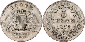 Friedrich I, 3 Kreuzer 1871