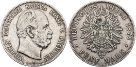 Wilhelm I, 5 Mark 1876, Frankfurt