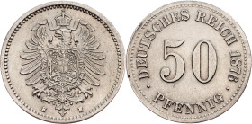 Wilhelm I, 50 Pfennig 1876, H