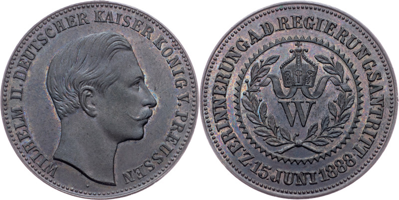 Prussia, Medal 1888 Germany, Prussia, Medal 1888, 9,033 g, AE, mint luster, tone...