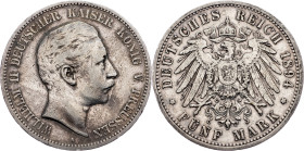 Wilhelm II, 5 Mark 1894, Berlin