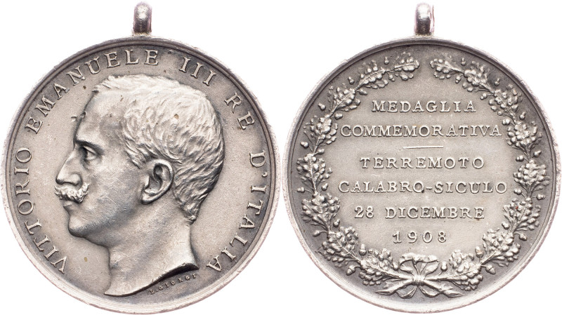 Vittorio Emanuele III., Medal 1908, L. Giorgi Germany, Vittorio Emanuele III., M...