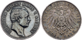 Friedrich August III, 3 Mark 1909, Muldenhutten