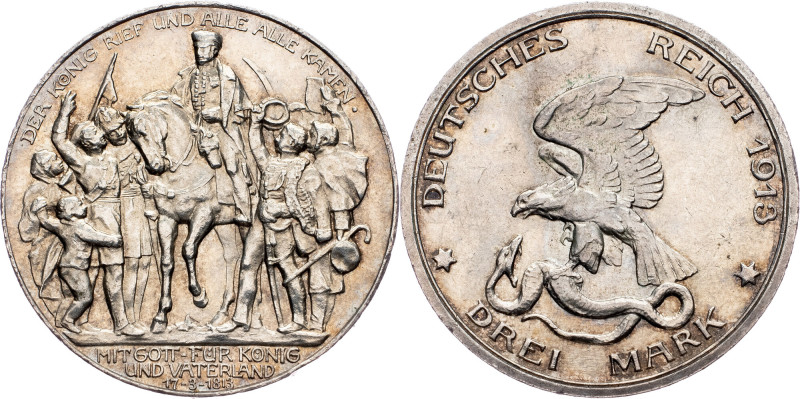 Wilhelm II, 3 Mark 1913, Berlin Germany, Wilhelm II, 3 Mark 1913, Berlin, 16,678...