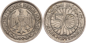 Weimar Republic, 50 Reichspfennig 1938, Karlsruhe