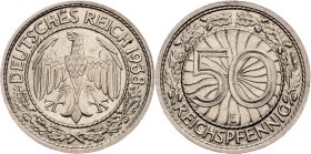 Weimar Republic, 50 Reichspfennig 1938, Muldenhutten