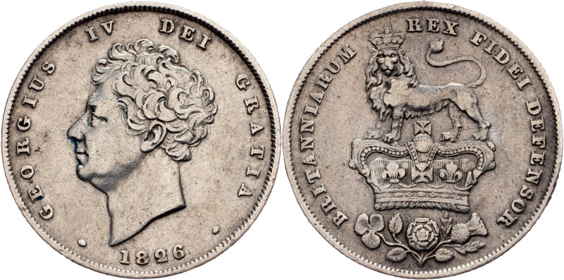 George IV, 1 Shilling 1826 Great Britain, George IV, 1 Shilling 1826, 5,571 g, A...