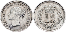 Victoria, 1 1/2 Pence 1843, London