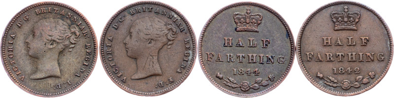 Victoria, 1/2 Farthing 1842, London Great Britain, Victoria, 1/2 Farthing 1842, ...