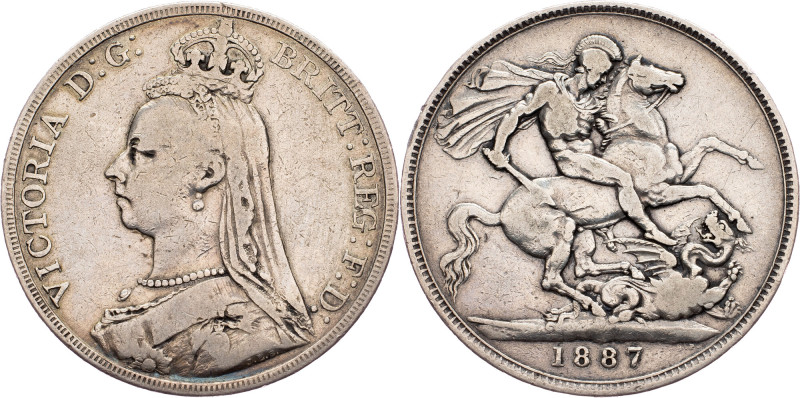 Victoria, 1 Crown 1887 Great Britain, Victoria, 1 Crown 1887, 27,846 g, Ag (925/...