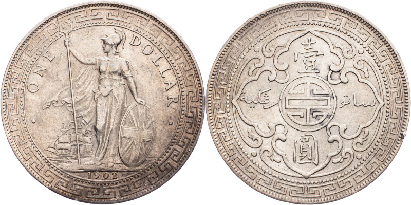 Edward VII, 1 Dollar 1902, B, Bombay Great Britain, Edward VII, 1 Dollar 1902, B...