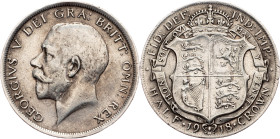 George V, 1/2 Crown 1918