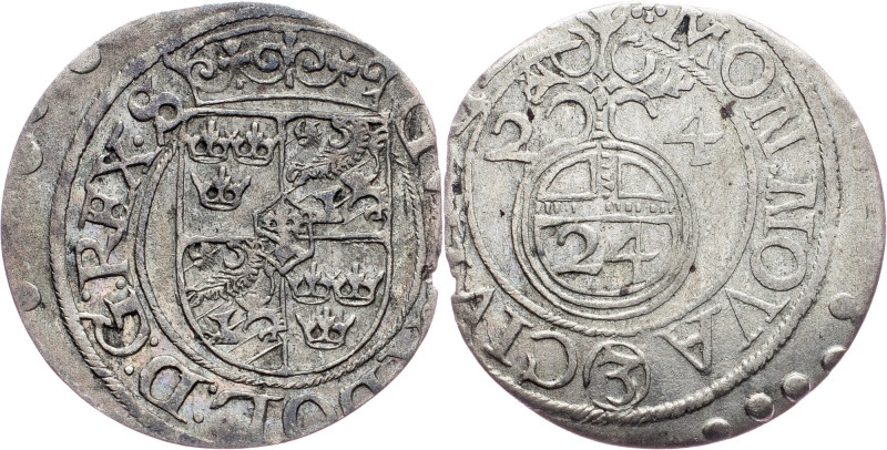 Gustav II Adolf, 3 Polker 1624 Livonia, Gustav II Adolf, 3 Polker 1624, 0,954 g,...