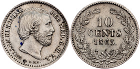 William III, 10 Cents 1863, Utrecht