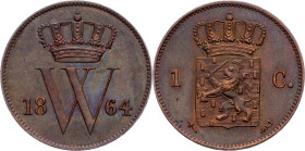 William III, 1 Cent 1864, Utrecht