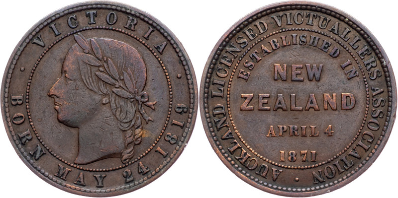 Victoria, 1 Penny 1871 New Zealand, Victoria, 1 Penny 1871, 9,622 g, Bronze, KM#...