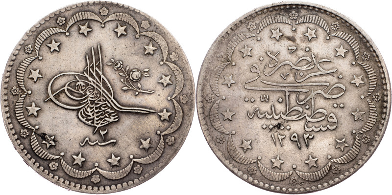 Abdul Hamid II, 20 Kurus 1293 (1877), Konstantiniyye Ottoman Empire, Abdul Hamid...