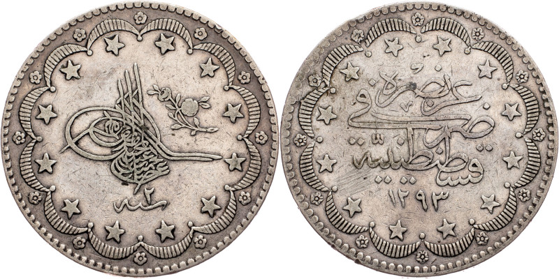 Abdul Hamid II, 20 Kurus 1293 (1877), Konstantiniyye Ottoman Empire, Abdul Hamid...