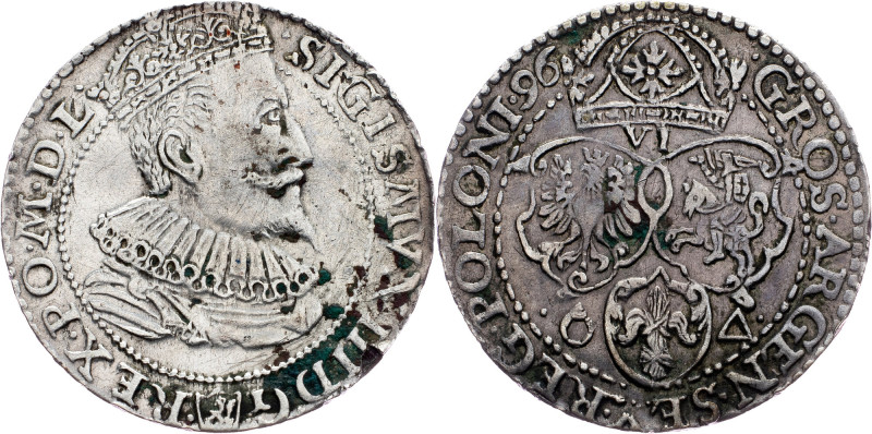 Sigismund III Vasa, 6 Groszy 1596 Poland, Sigismund III Vasa, 6 Groszy 1596, 4,7...