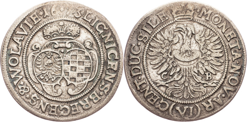 Silesia, Louise, 6 Kreuzer 1673, CB Poland, Silesia, Louise, 6 Kreuzer 1673, CB,...