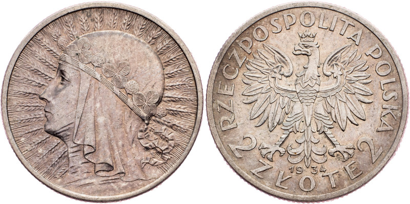 First Republic, 2 Zlote 1934, Polonia Poland, First Republic, 2 Zlote 1934, Polo...