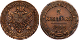 Alexander I, 5 Kopecks 1803, EM
