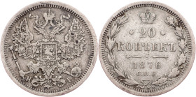 Alexander II, 20 Kopecks 1876, СПБ-HI