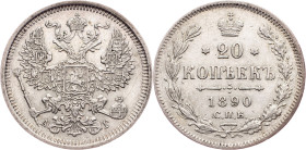 Alexander III, 20 Kopecks 1890, СПБ-АГ