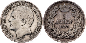 Milan Obrenovic IV, 1 Dinar 1879