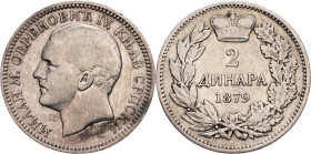 Milan Obrenovic IV, 2 Dinara 1879