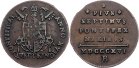 Pius VII, 1 Quattrino 1816