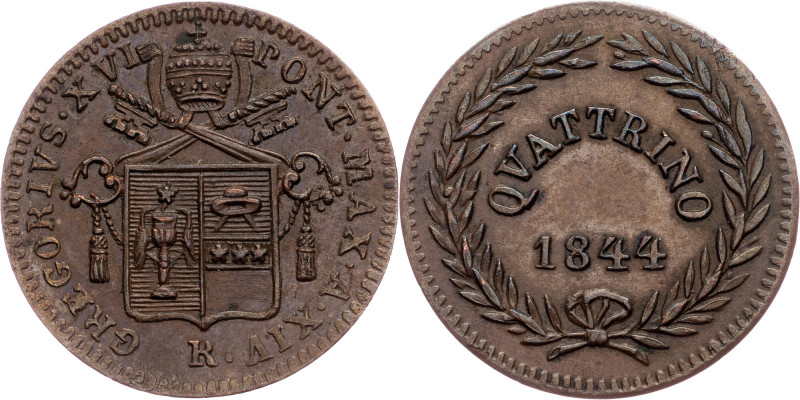 Gregorius XVI., 1 Quattrino 1844 Vatican, Gregorius XVI., 1 Quattrino 1844, 2,13...