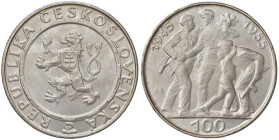 CECOSLOVACCHIA (1945-1960) 100 korun 1955 - KM. 45 AG (g 24,36)

FDC